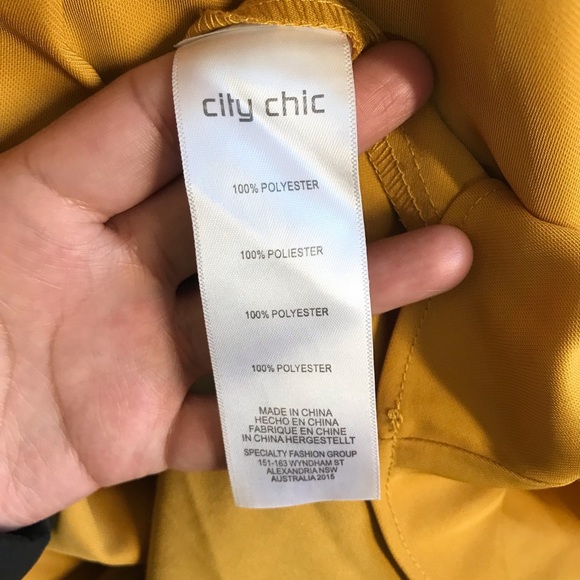 City Chic Mustard Knot Front Dress - Picture 4 of 8